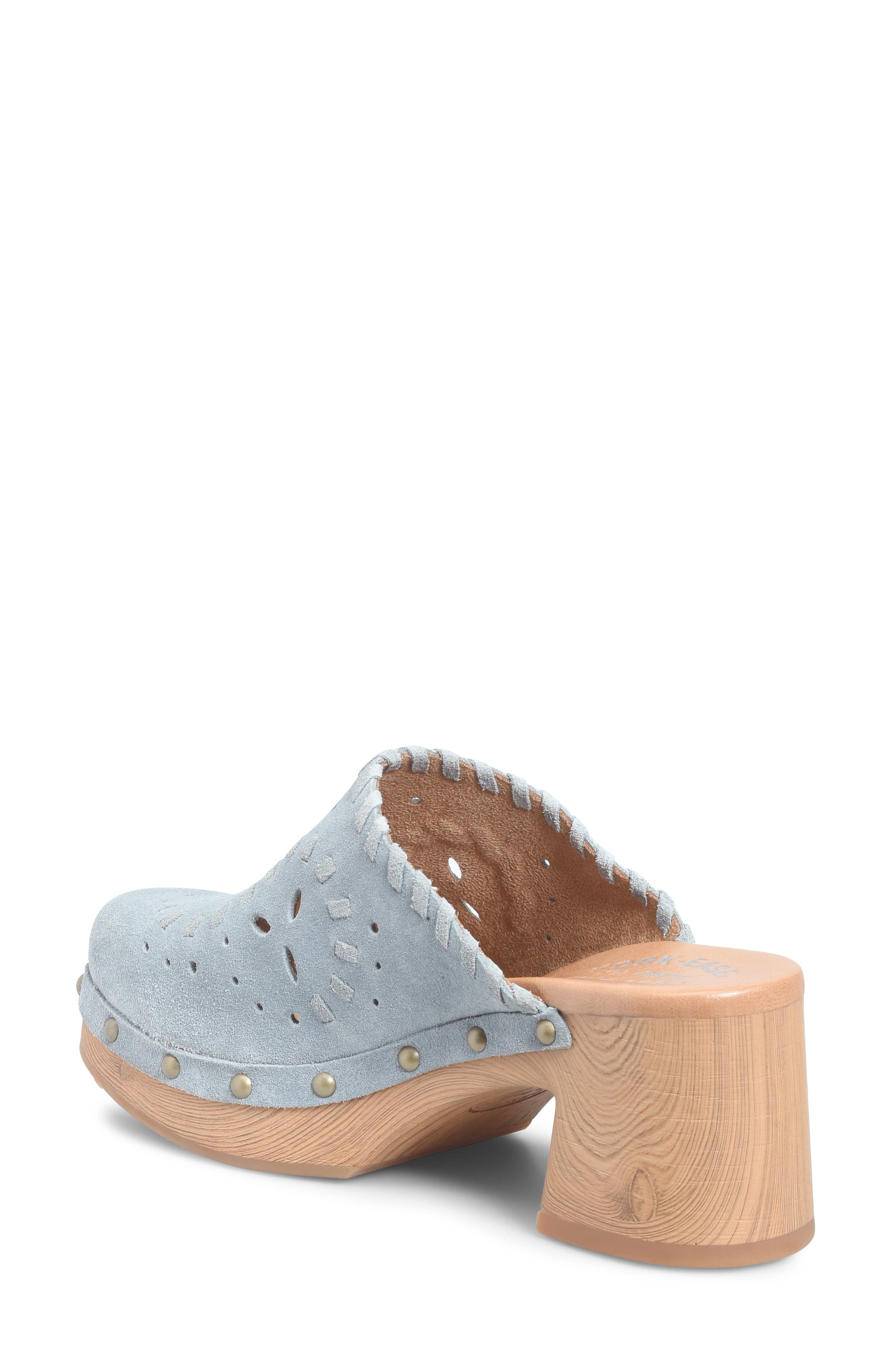 Tomika Perforated Clog, Alternate, color, LIGHT BLUE SUEDE