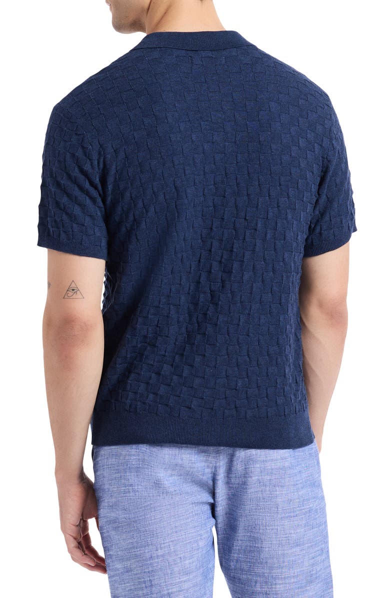 Robert Graham Hampson Cotton Polo Sweater, Alternate, color, Navy