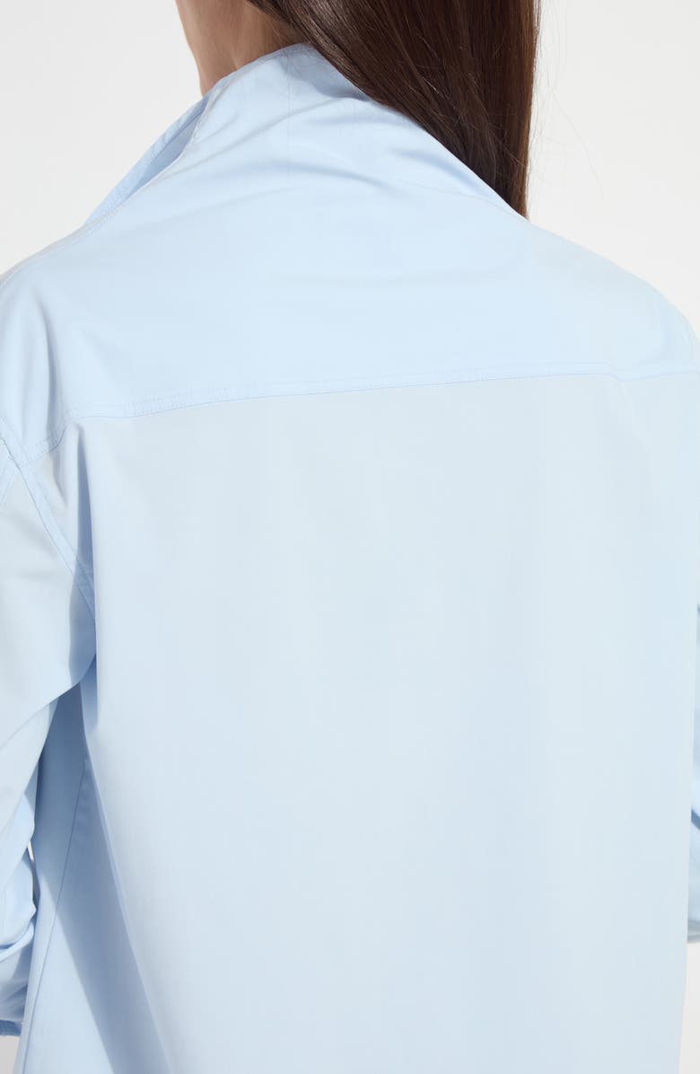 Lysse Tulsi Funnel Neck Button-Up Shirt, Alternate, color, Chalk Blue