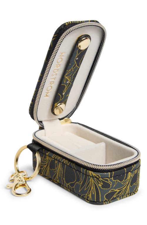 Nordstrom Mini Travel Jewelry Case Key Chain In Black