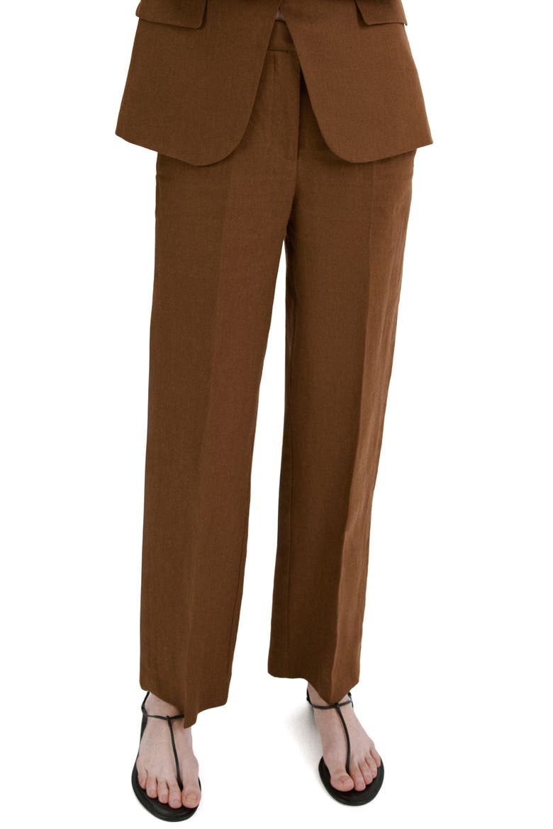Linen Suit Pants, Main, color, BROWN