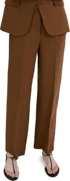 MANGO Linen Suit Pants