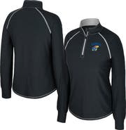 COLOSSEUM Women's Colosseum Black Kansas Jayhawks Bikram Raglan Quarter-Zip Top