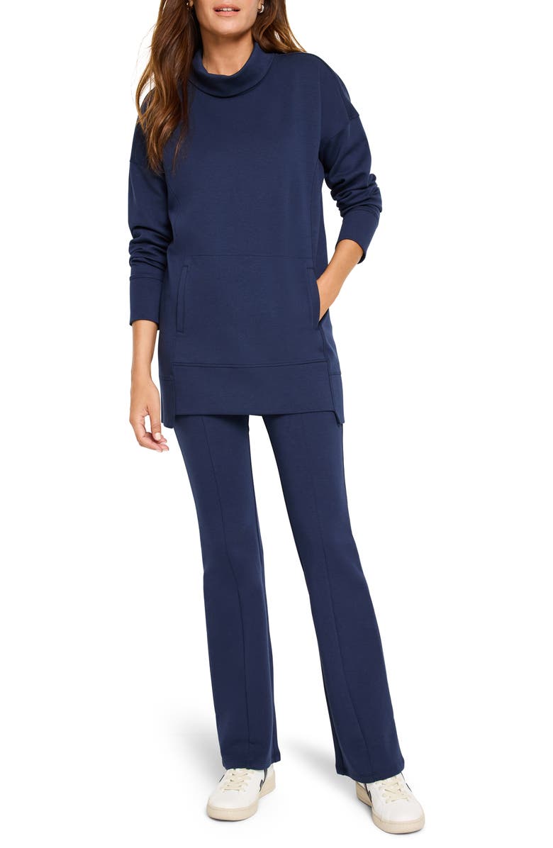 NZ ACTIVE by NIC+ZOE Funnel Neck Scuba Knit Tunic, Alternate, color, Ink