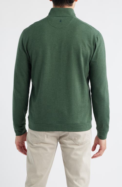 Johnnie-o Rubin Herringbone Quarter Zip In Green