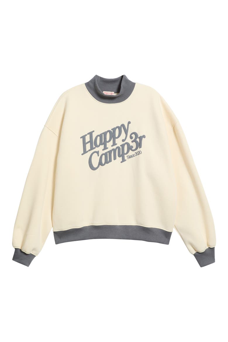 Puff Series Logo Mock Neck Sweatshirt, Alternate, color, CREAM