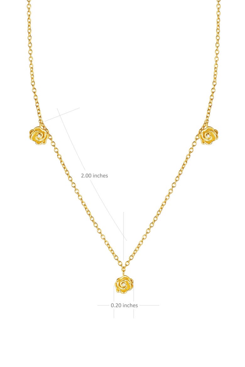 Rosie Diamond Necklace | 3 natural diamonds | 925 Sterling Silver | Necklace | 16 - 17.5 in | Yellow 18k-Gold Plated, Alternate, color, Yellow 18k Gold Plated