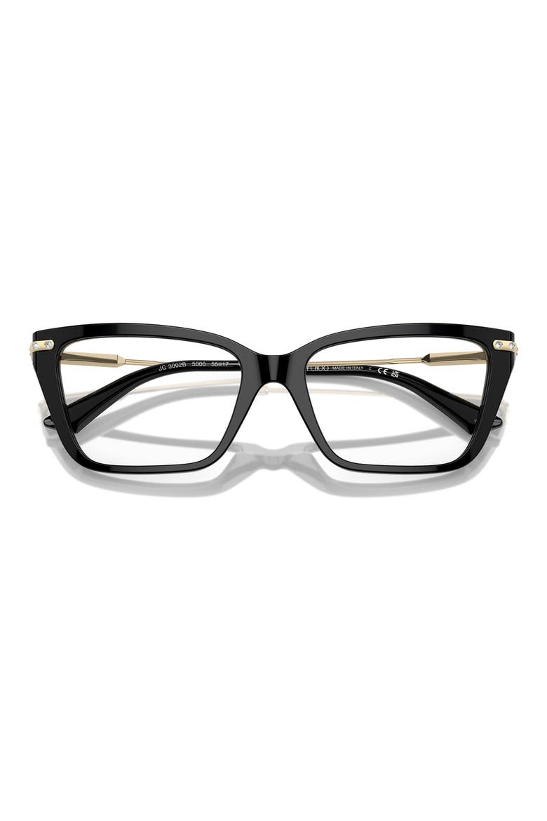 55mm Cat Eye Optical Glasses, Alternate, color, BLACK / DEMO LENS