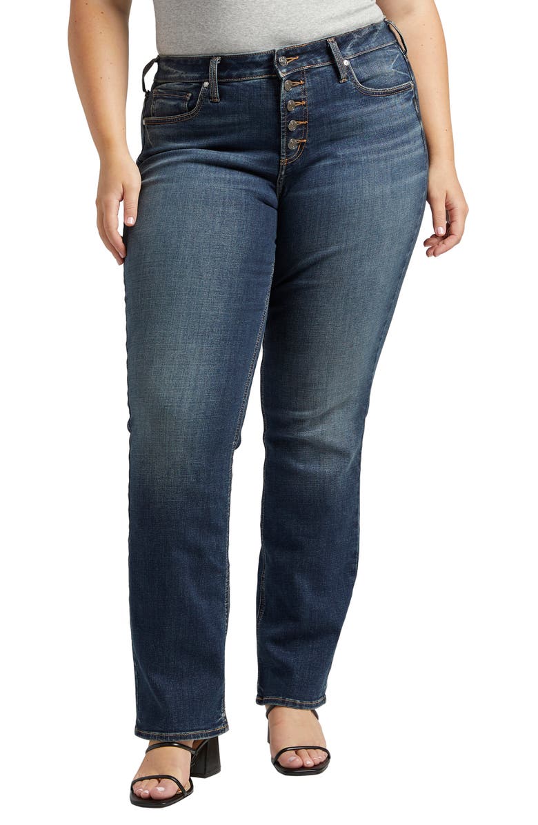 Silver Jeans Co. Suki Exposed Button Slim Fit Bootcut Jeans, Main, color, 