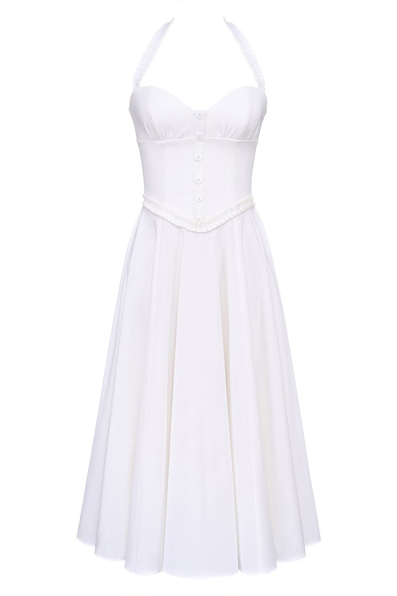 Georgie Midi Dress, Alternate, color, WHITE