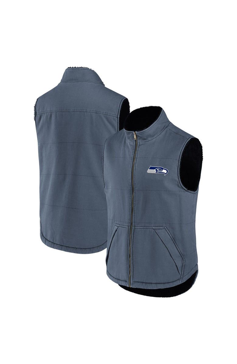NFL X DARIUS RUCKER Men's NFL x Darius Rucker Collection by Fanatics College Navy Seattle Seahawks Sherpa-Lined Full-Zip Vest, Main, color, 