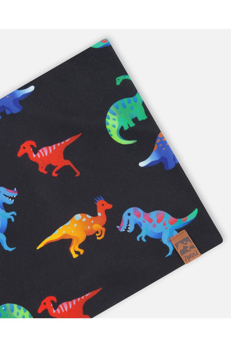 Stretch Jersey Dinosaur Print Neck Tube, Alternate, color, Black Dinosaur Print