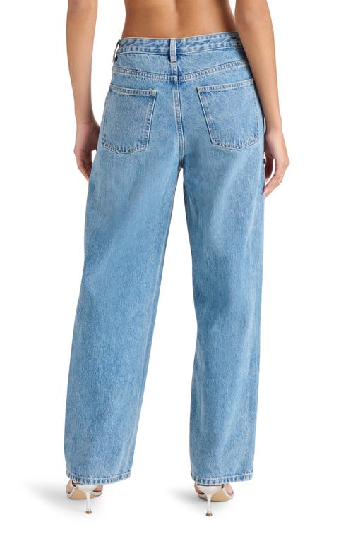 Steve Madden Taylor Rhinestone Trim Pants In Doha Wash