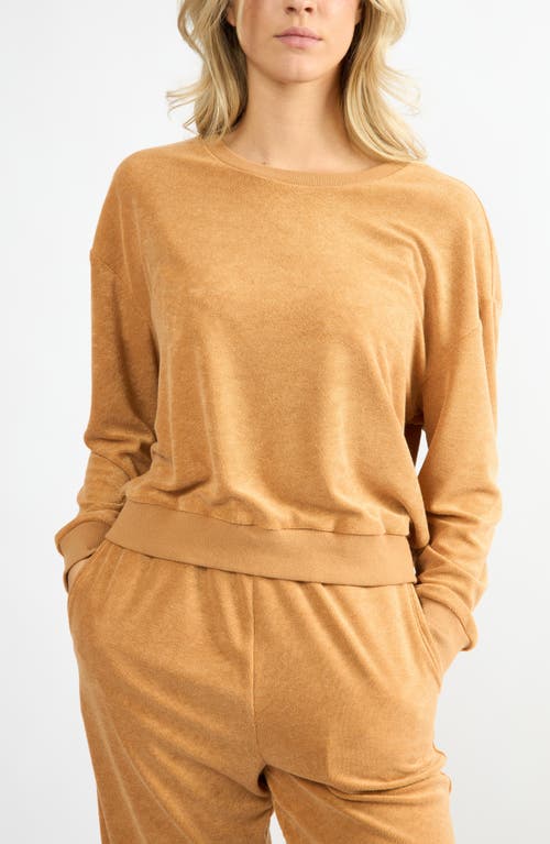 Viens Avec Moi Terry Cloth Sweatshirt In Brown