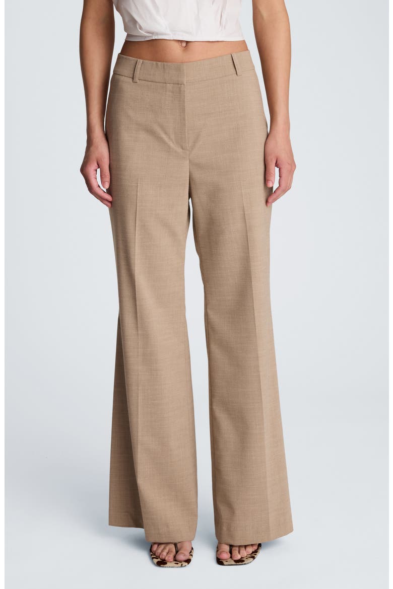 Side Slit Flare Pants, Main, color, MESA TAUPE/ WHITE