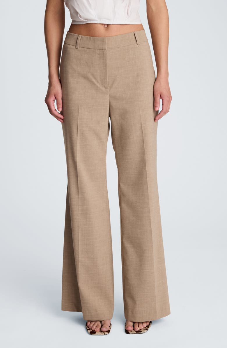 Kenneth Cole Side Slit Flare Pants, Main, color, Mesataup/ Wht