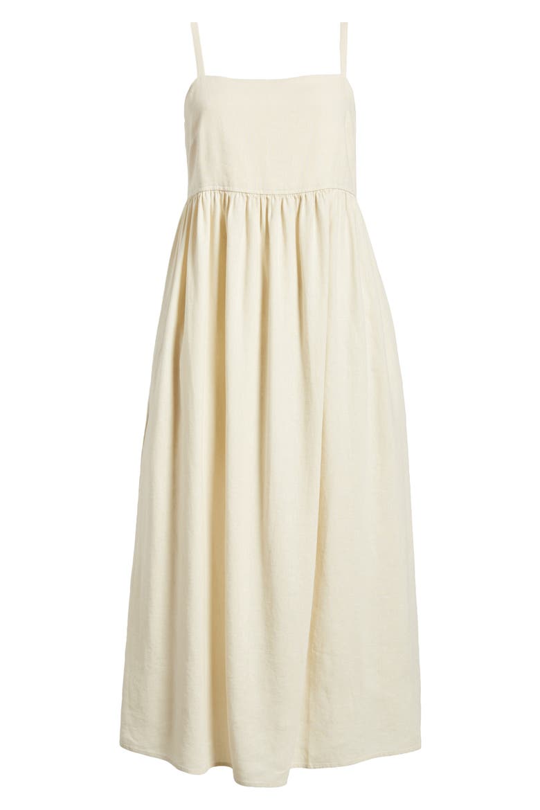 Floral Linen Blend Midi Sundress, Alternate, color, IVORY DOVE