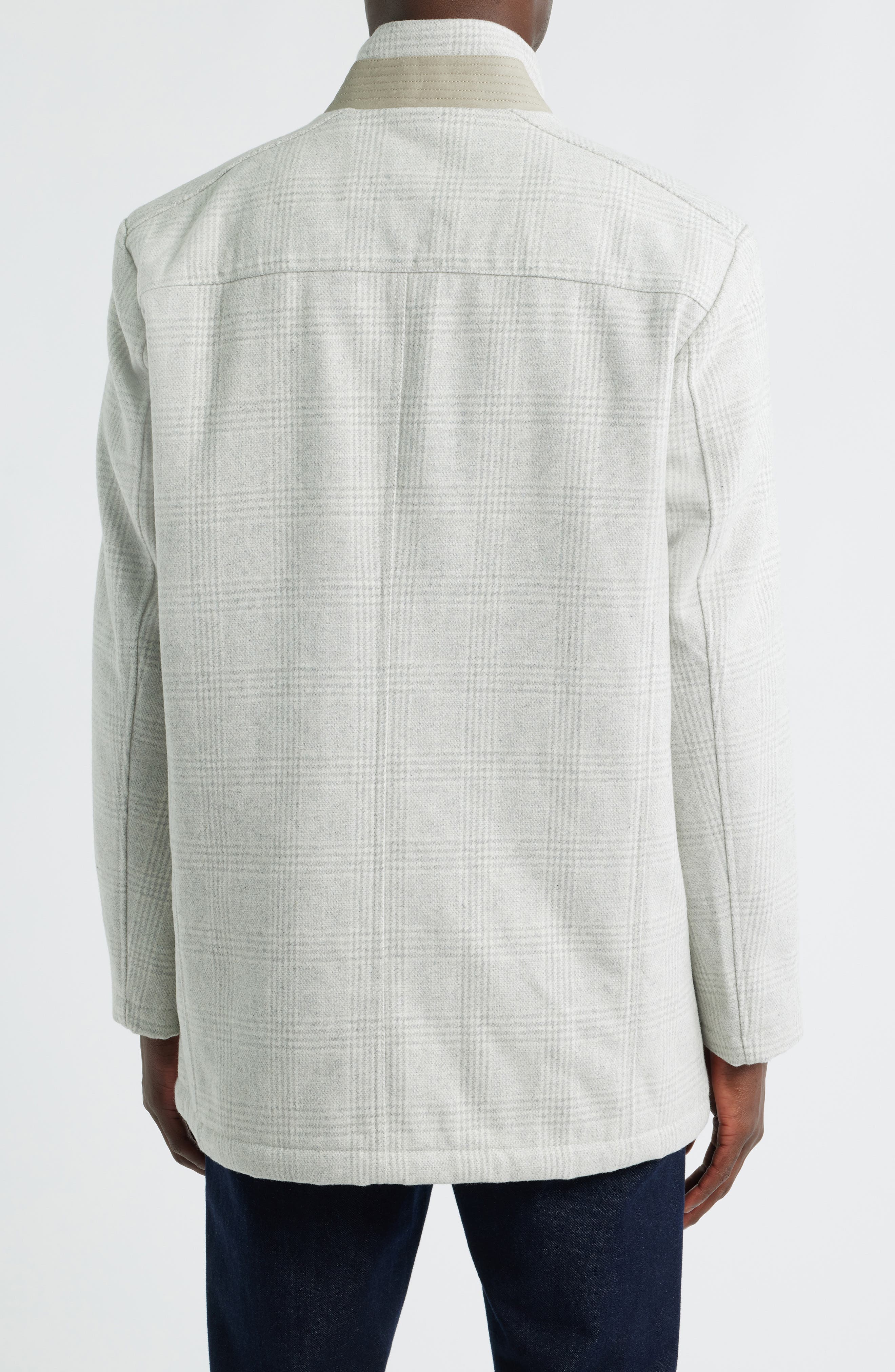 Мужские Johnston & Murphy Upton Check Bib Insert Wool Blend Car Coat — фото 3