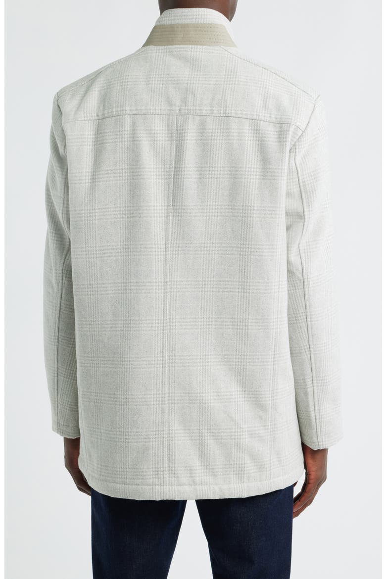 Upton Check Bib Insert Wool Blend Car Coat, Alternate, color, OYSTER PLAID