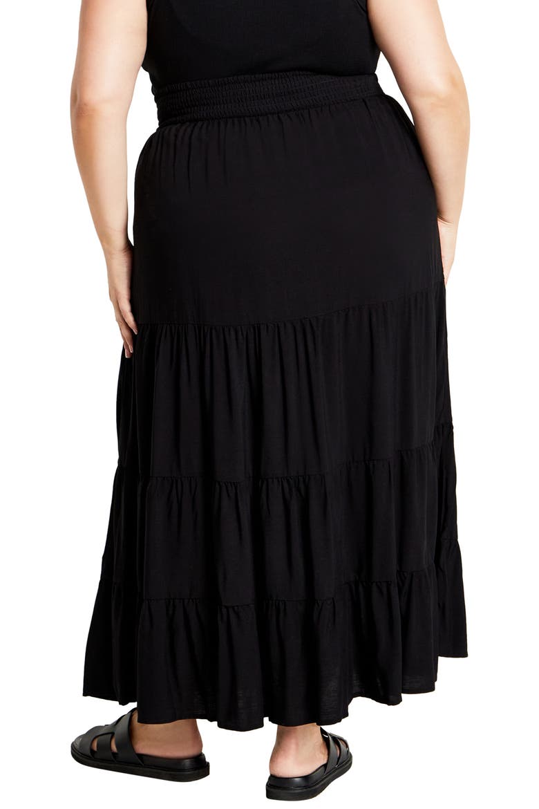 Piper Tiered Maxi Skirt, Alternate, color, BLACK