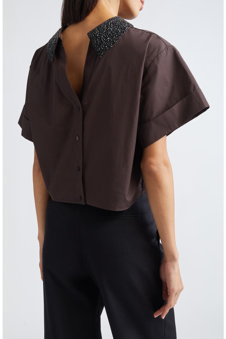 Forever & Always Crystal Collar Top, Alternate, color, CHOCOLATE