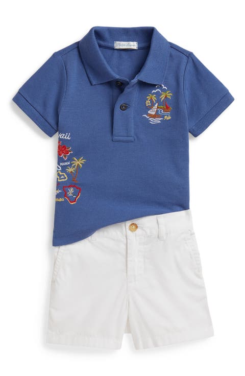 Island Embroidered Polo & Shorts Set (Baby)