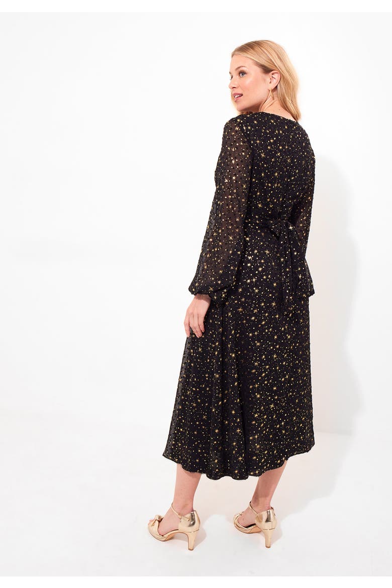 Starry Georgette Midi Dress, Alternate, color, STARRY NIGHT