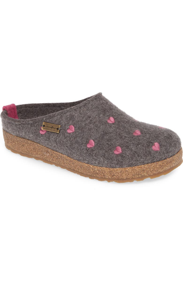 Haflinger Cuoricini Embroidered Slipper, Main, color,