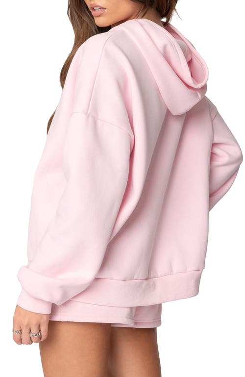 Shop Edikted Mon Cheri Oversize Hoodie In Light-pink
