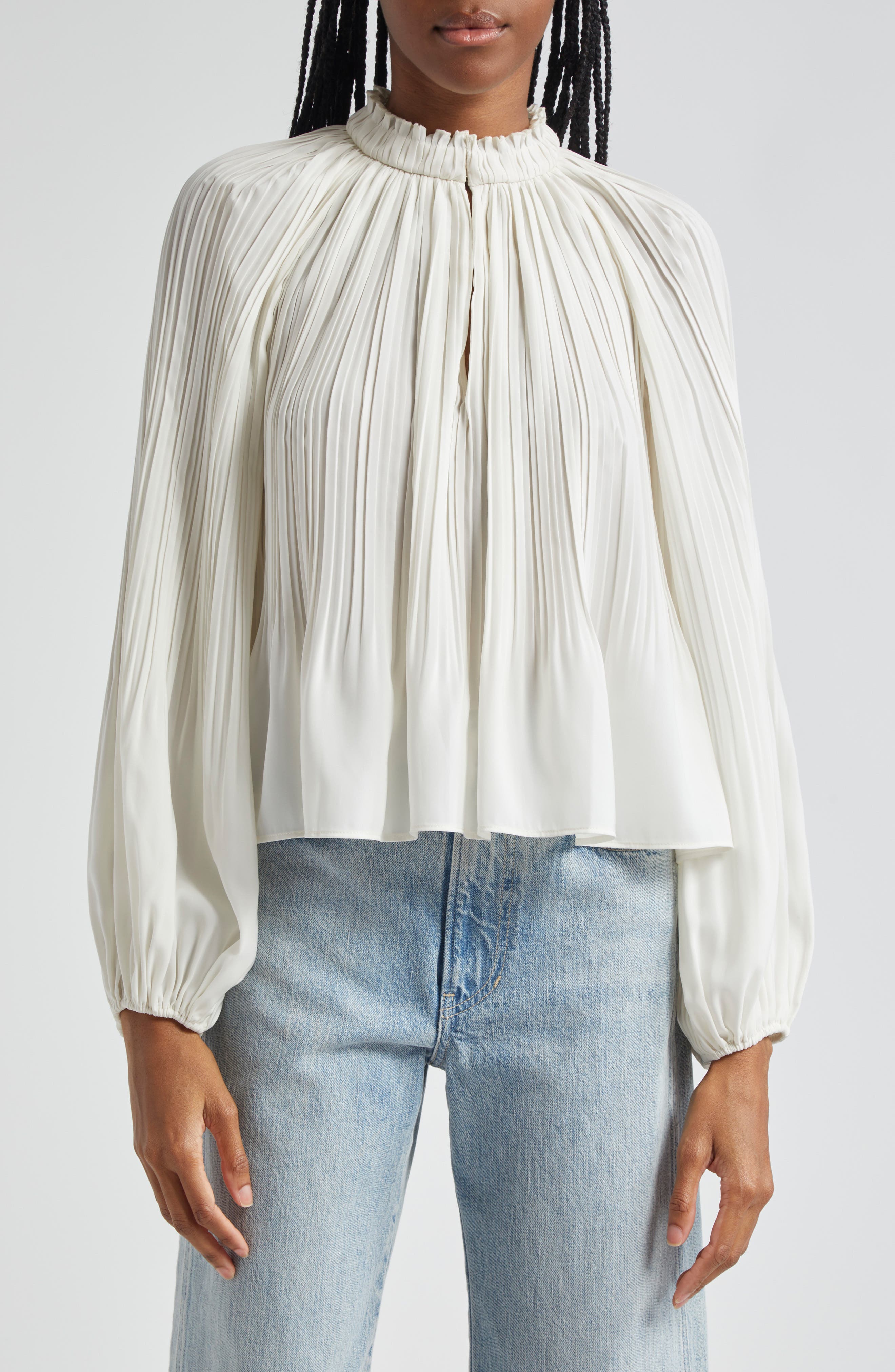 Veronica Beard Walker Pleated Top