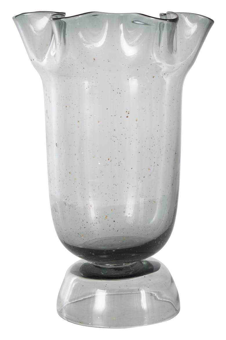 Fluted Glass Vase, Alternate, color, BLACK