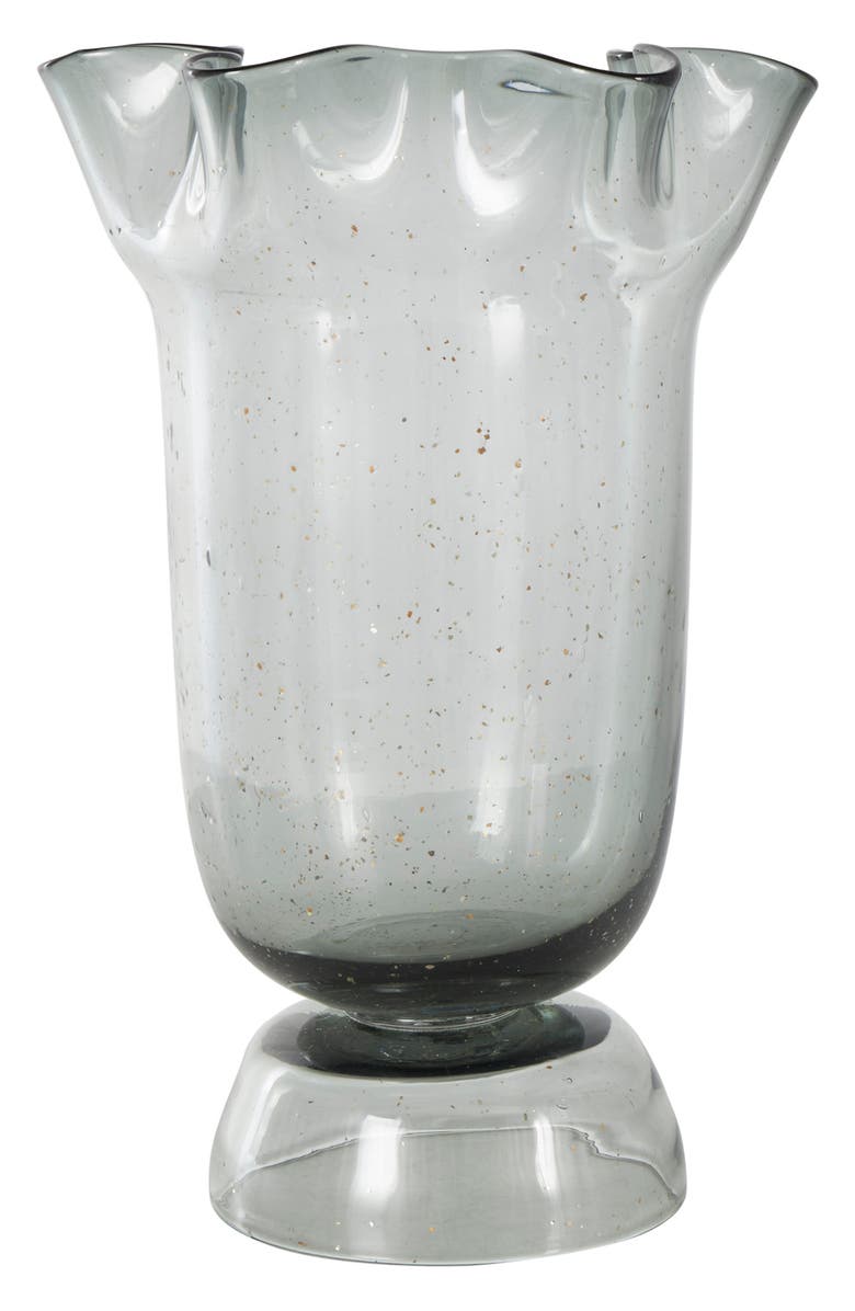 VIVIAN LUNE HOME Fluted Glass Vase, Alternate, color, Black