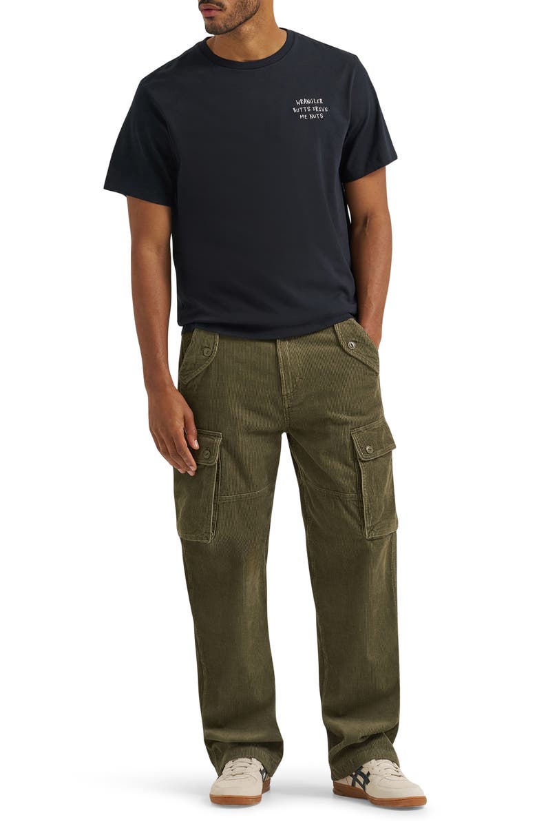 Wrangler Casey Jones Cotton Corduroy Cargo Pants, Alternate, color, Ivy Green