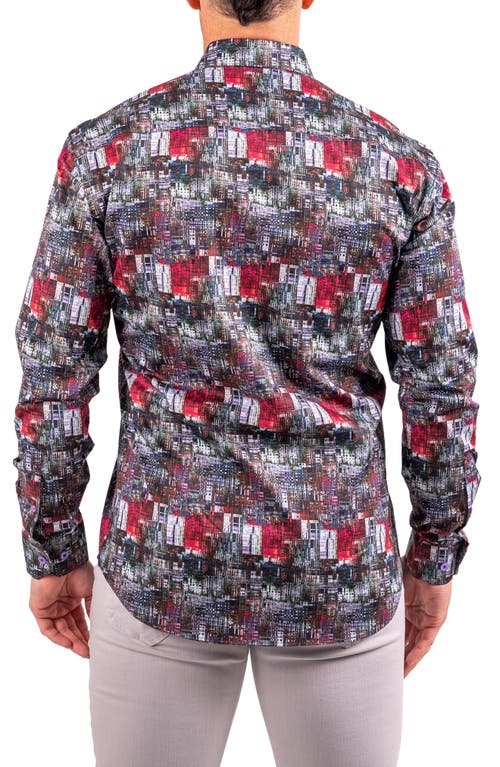 Maceoo Fibonacci Resistance Black Contemporary Fit Cotton Button-up Shirt