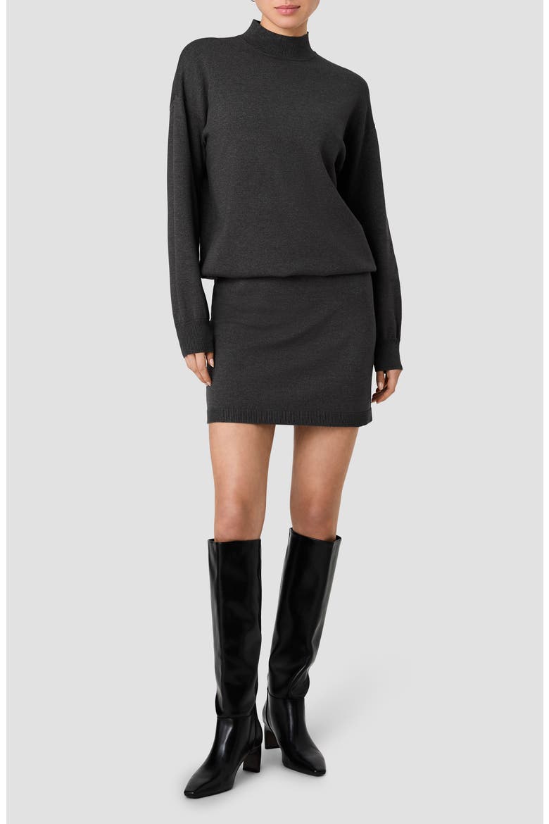 Cosysoft Long Sleeve Blouson Minidress, Main, color, DARK GREY MELANGE