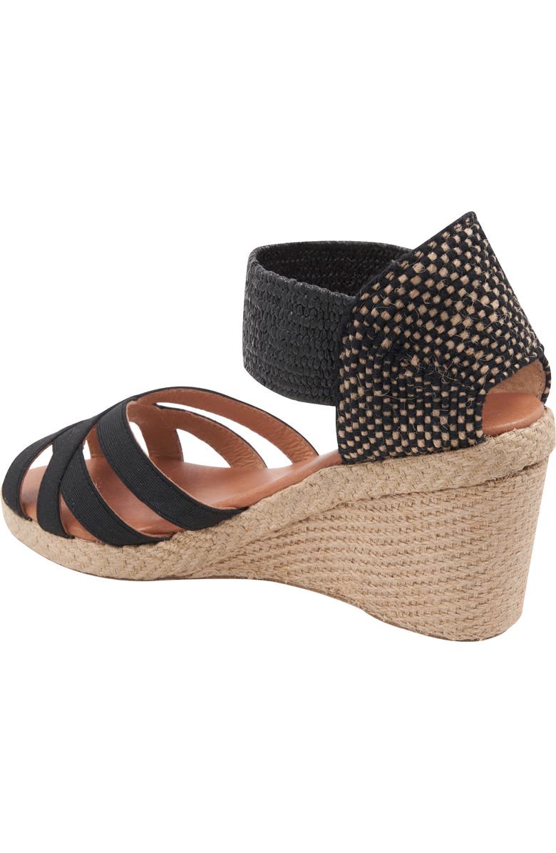 André Assous Adin Wedge Sandal, Alternate, color, Black