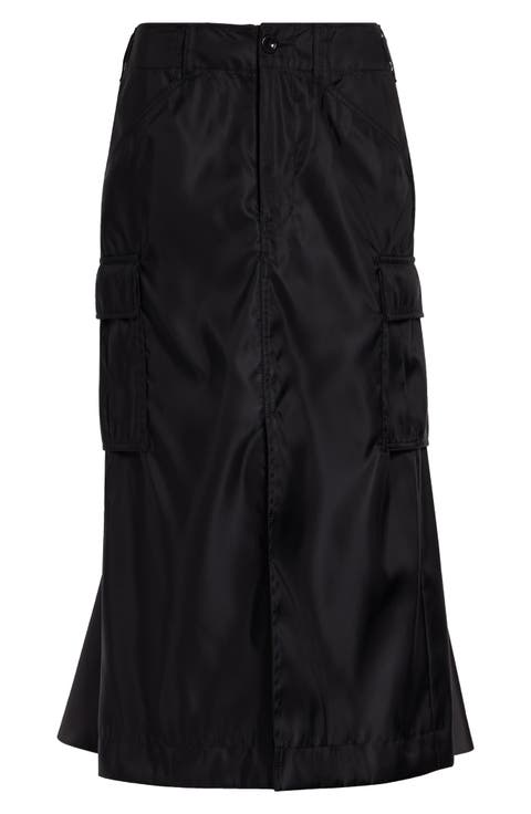 Insulated Nylon Twill & Satin Cargo Skirt