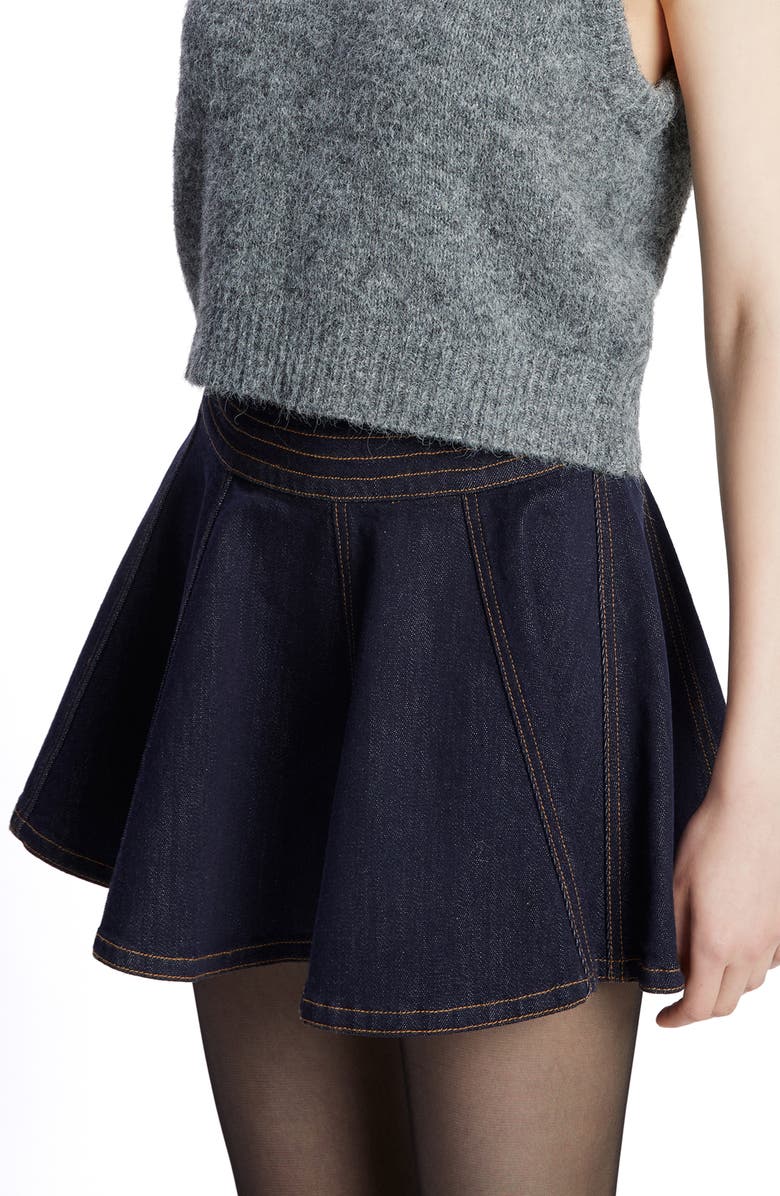 Bardot Aruba Denim Miniskirt, Alternate, color, Dark