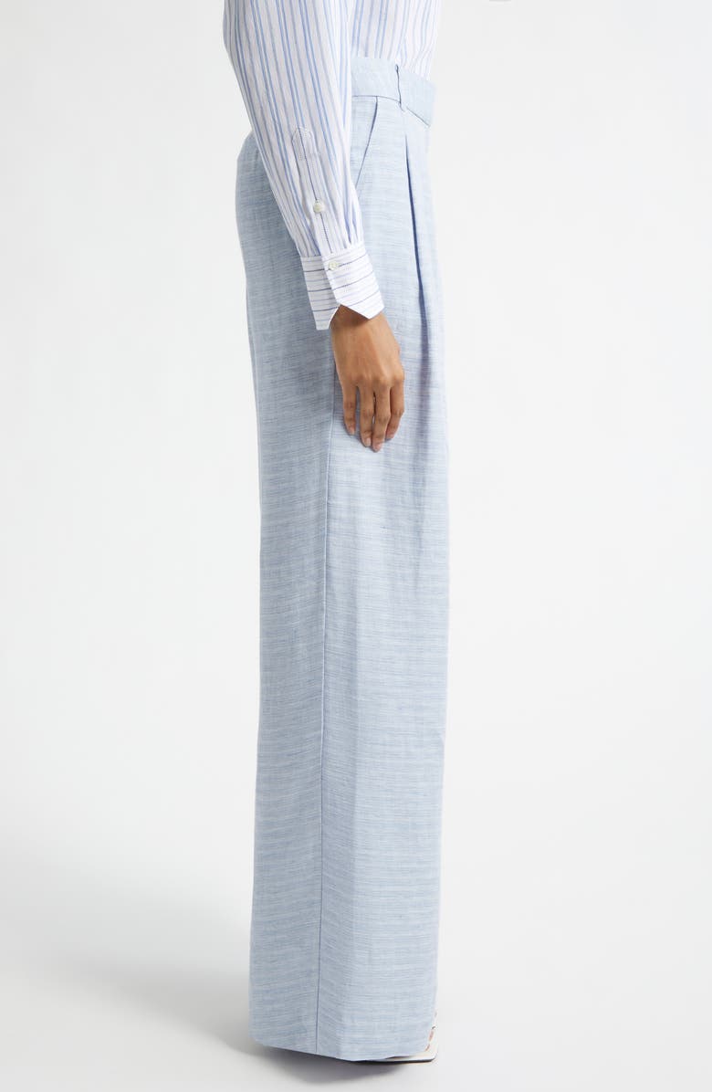 Ramy Brook Oscar Wide Leg Linen Blend Pants, Alternate, color, Bazaar Blue Linen