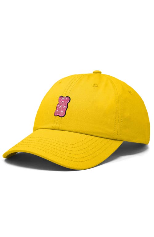 Dalix Pink Gummy Embroidered Casual Cap In Gold