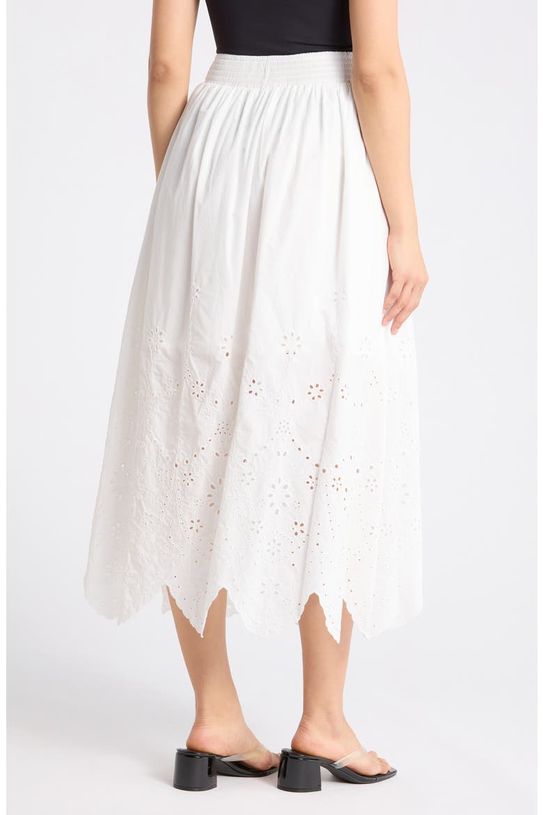Embroidered Eyelet Cotton Skirt, Alternate, color, WHITE