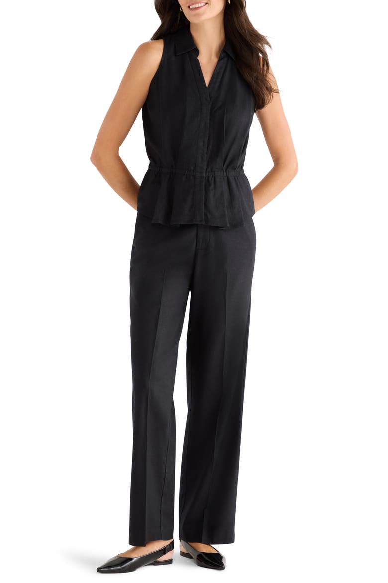 Lenox Linen Blend Pants, Alternate, color, BLACK ONYX