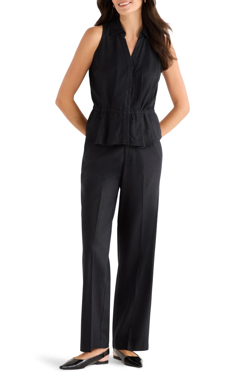 NIC+ZOE Lenox Linen Blend Pants, Alternate, color, Black Onyx