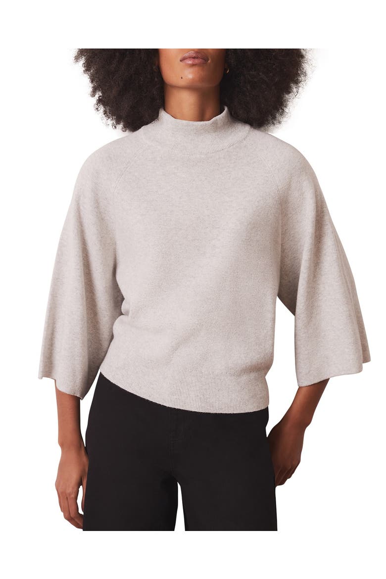 Cotton Blend High Neck Top, Alternate, color, Grey