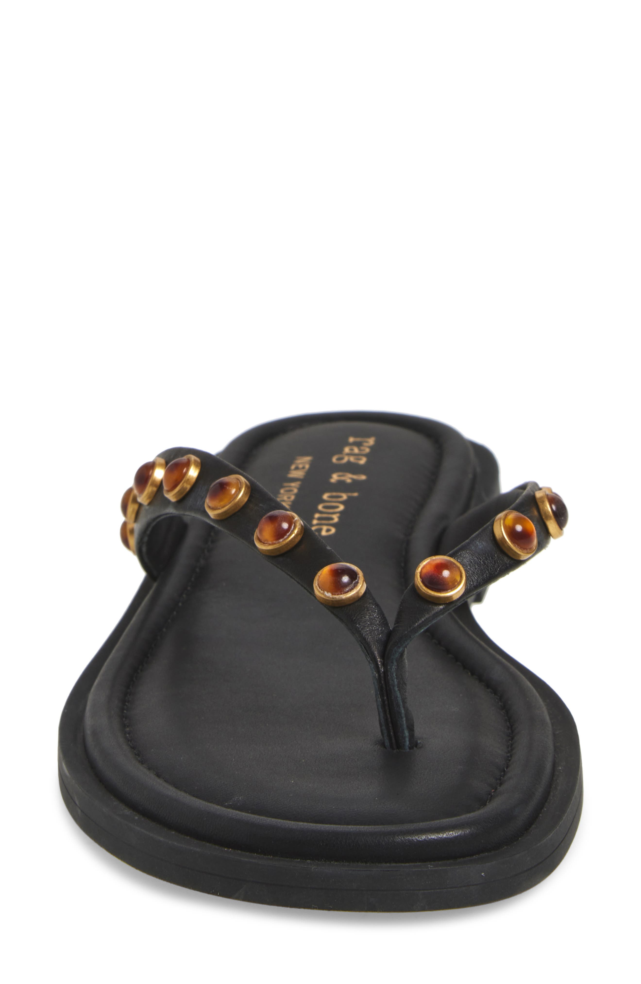rag & bone Cabochon Gia Flip Flop, Alternate, color, Black