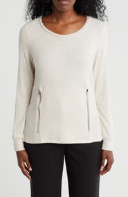 BY DESIGN Mavis Zip Pocket Pullover