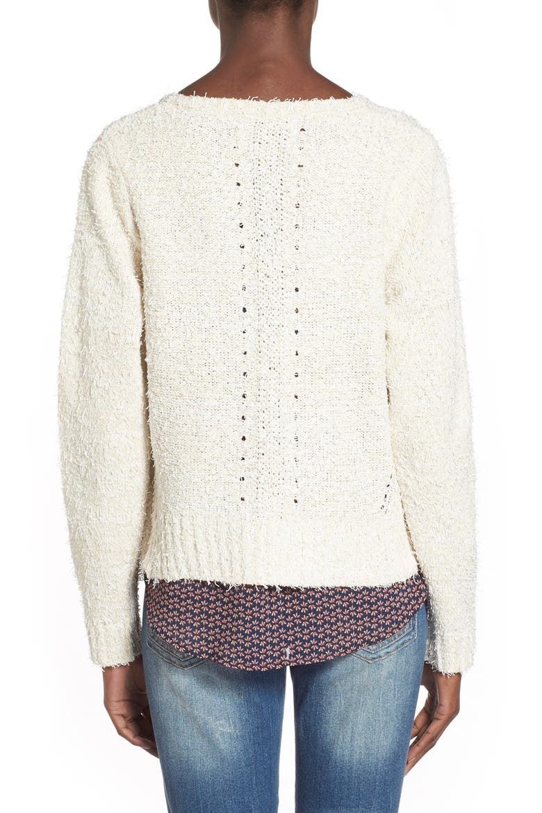 Paper Crane Knit Moto Jacket, Alternate, color, IVORY