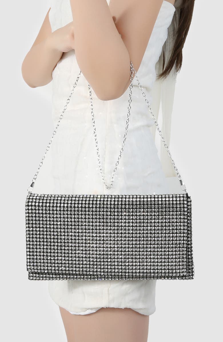 BERNESS Large Rhinestone Embellished Clutch, Alternate, color, Black