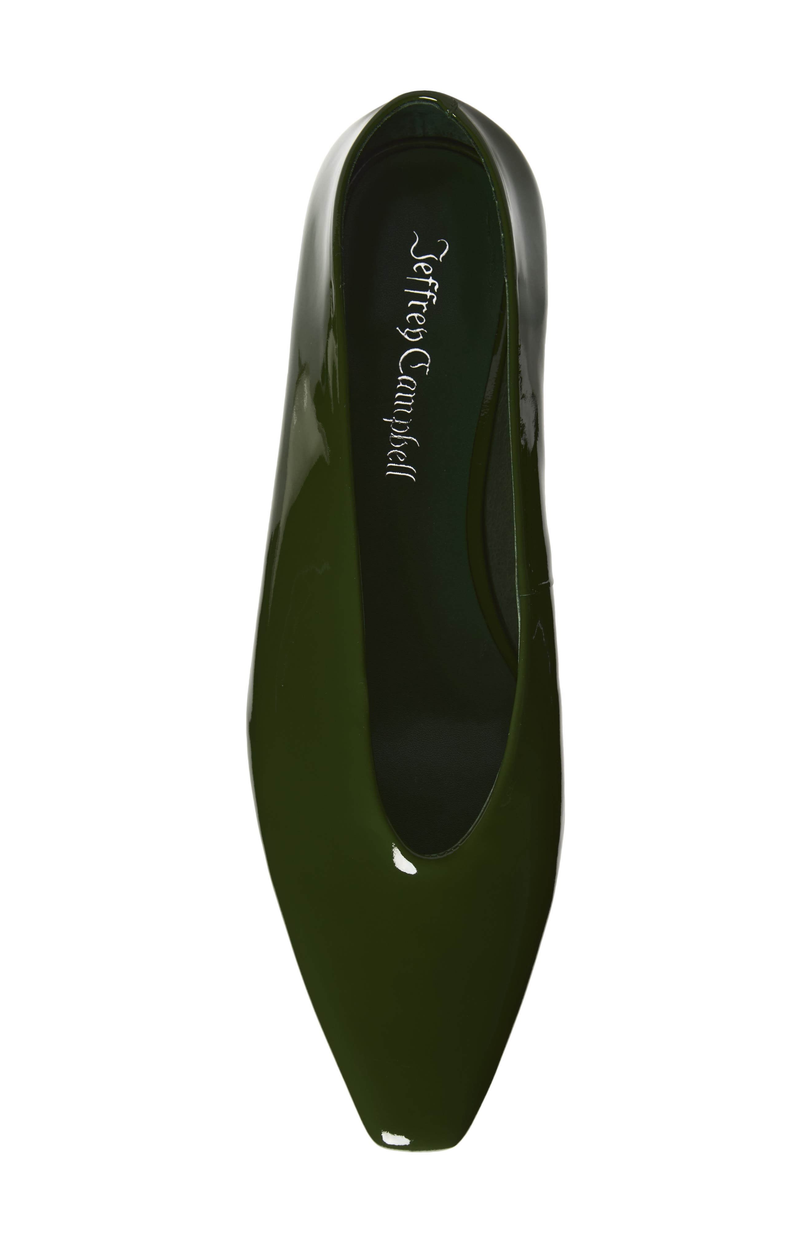 Jeffrey Campbell Hinted Pointed Toe Flat, Alternate, color, Olive Patent