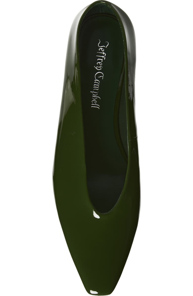 Jeffrey Campbell Hinted Pointed Toe Flat, Alternate, color, Olive Patent